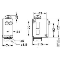 DANFOSS 017-523766 — Реле давления RT для тяжелых условий эксплуатации, диапазон настройки уставки 0,2-6 бар, дифференциал 0,25-1,2 бар, присоединение G 3/8 017-523766
