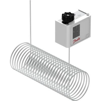 DANFOSS 060L126466 — Реле температуры (термостат) KP 61, IP 30/44, диапазон регулирования -30...15 °C, длина трубки 6 м 060L126466