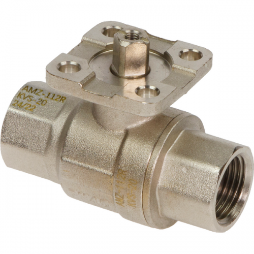 РИДАН 082G5407R — Кран шаровой AMZ-112R PN40, DN20, Kvs 45, Tmax110 °C, Rp3/4, корпус CW617N, двухходовой 
