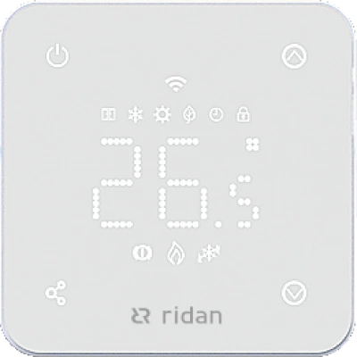 РИДАН 088L1142R — Электронный комнатный термостат RSmart-FW с Wi-Fi подключением 230V, белый 088L1142R