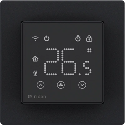 РИДАН 088L1143R — Электронный комнатный термостат RSmart-SB с Wi-Fi подключением 230V, черный 088L1143R