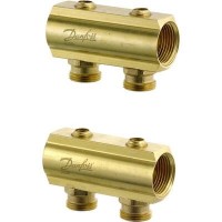DANFOSS Распределительный коллектор типа FHF с запорным вентилем, конфигурация 7+7 088U0547