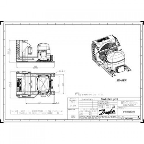 DANFOSS OP-MCGC012SCA00G агрегат компр.-конд. 