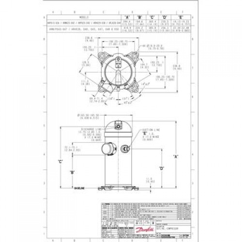 DANFOSS HRP040T5LP6 Компрессор спиральный 