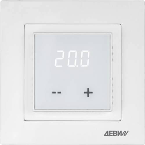 ДЕВИ 140F1030R — Терморегулятор ДЕВИ Room, IP 21, размеры 84 x 84 x 50 мм, диапазон регулирования температуры 5...40 °С 