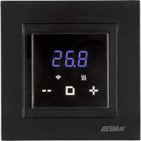 ДЕВИ 140F1069R — Терморегулятор ДЕВИ Classy c Wi-Fi черный, IP 21, размеры 84 x 84 x 50 мм, диапазон регулирования температуры 5...40 °С 140F1069R