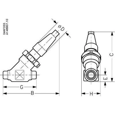 DANFOSS 148B5011 — Запорный клапан SVA-S 6 D STR CAP 148B5011 DANFOSS 148B5011 — Запорный клапан SVA-S 6 D STR CAP 148B5011