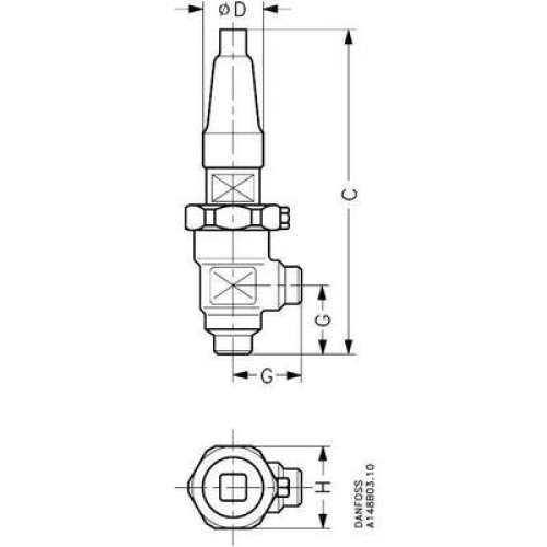 DANFOSS 148B5121 — Запорный клапан SVA-S 10 A ANG CAP 