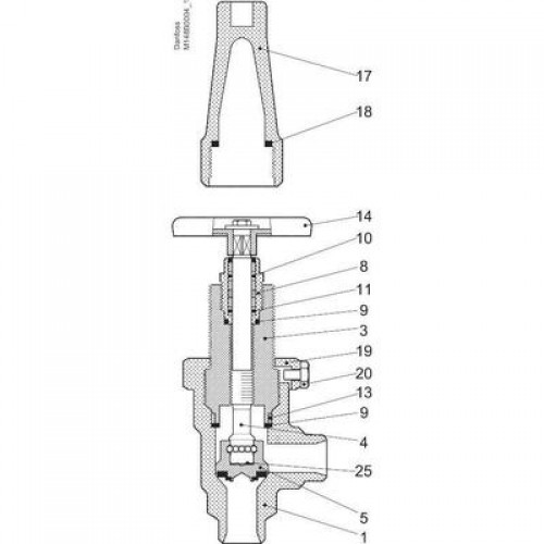 DANFOSS 148B5121 — Запорный клапан SVA-S 10 A ANG CAP 