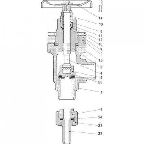 DANFOSS 148B5220 — Запорный клапан SVA-S 15 A ANG H-WHEEL 