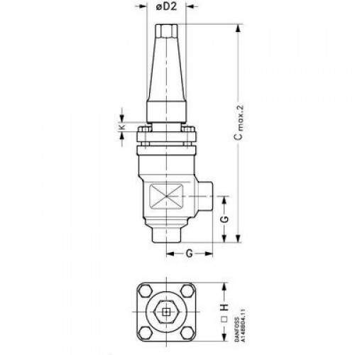 DANFOSS 148B5501 — Запорный клапан SVA-S 32 D ANG CAP 