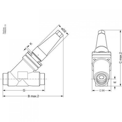 DANFOSS 148B5511 — Запорный клапан SVA-S 32 D STR CAP 