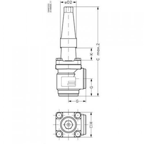 DANFOSS 148B5701 — Запорный клапан SVA-S 50 D ANG CAP 