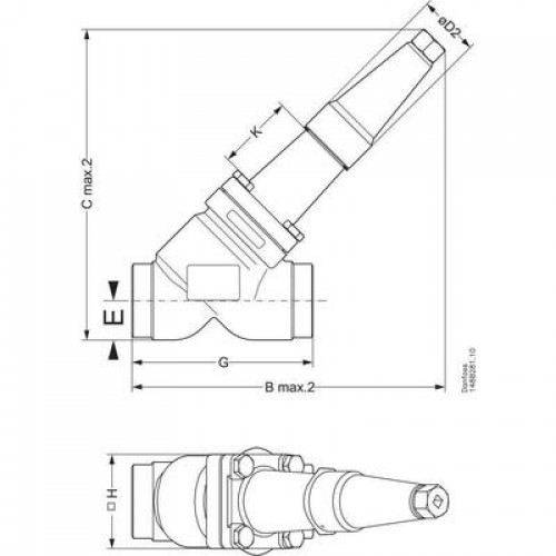 DANFOSS 148B5831 — Запорный клапан SVA-S 65 A STR CAP 