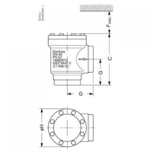 DANFOSS 148B6036 — Клапан обратный CHV-X 100 