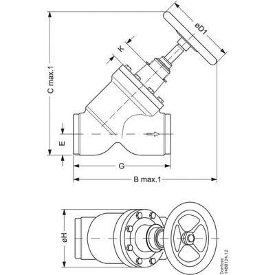 DANFOSS 148B6110 — Запорный клапан SVA-S 125 D STR H-WHEEL 148B6110 DANFOSS 148B6110 — Запорный клапан SVA-S 125 D STR H-WHEEL 148B6110