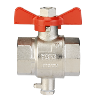 DANFOSS Латунный шаровой кран Dn15, G1/2B, с резьбовым штуцером M10x1 для монтажа термодатчика 187F0593