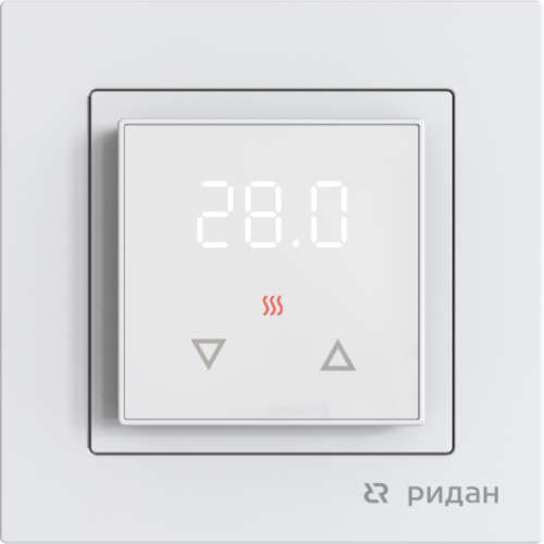 РИДАН 21RT0103R — Терморегулятор Room, белый, IP 21, размеры 84 x 84 x 50 мм, диапазон регулирования температуры 5...40 °С 